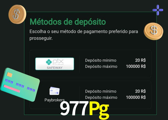 O cassino 977Pg oferece uma grande variedade de métodos de pagamento
